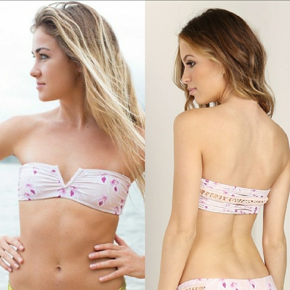 Acacia swimwear island orchid ohia bikini top S - Picture 2 of 8